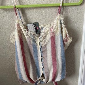 Mustard Seed Button-up Crop Top